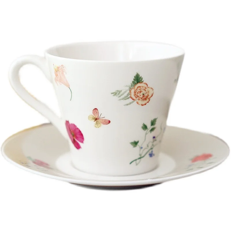 

Retro floral ceramic coffee cups and saucers elegant afternoon cups and saucers