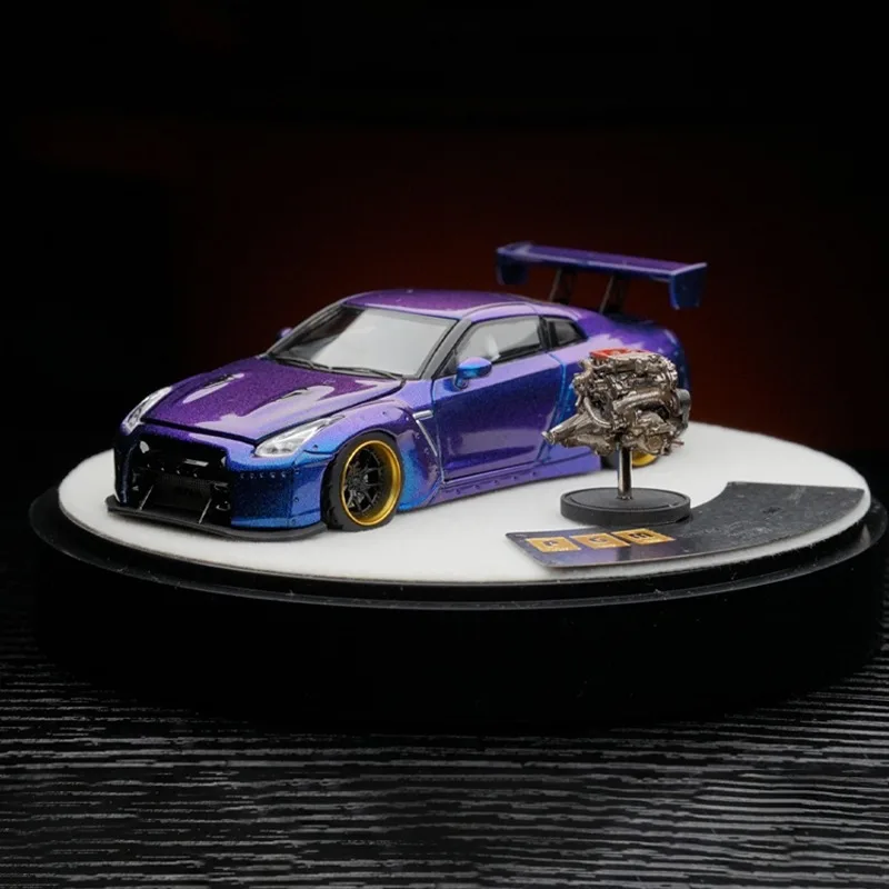 รถของเล่น PGM 1/64 GT-R R35 PANDEM APAxpo ผลิตจากโลหะผสม แบบหล่อขึ้นรูป ของสะสมสำหรับเด็กผู้ชาย ของขวัญคริสต์มาส