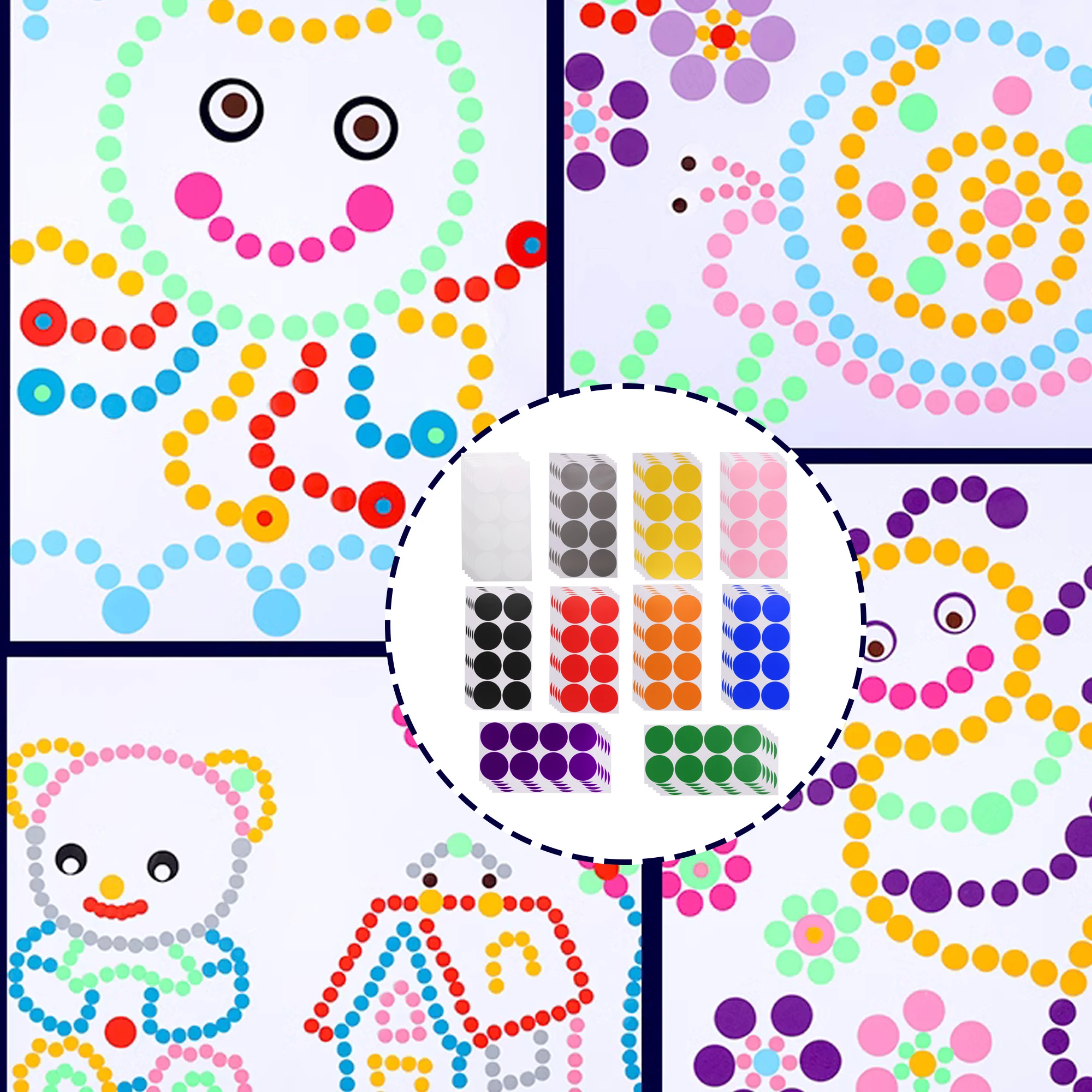 400Pcs Multicolor Circle Dot Sticker Round Color Coding Label 2 Inch Dia