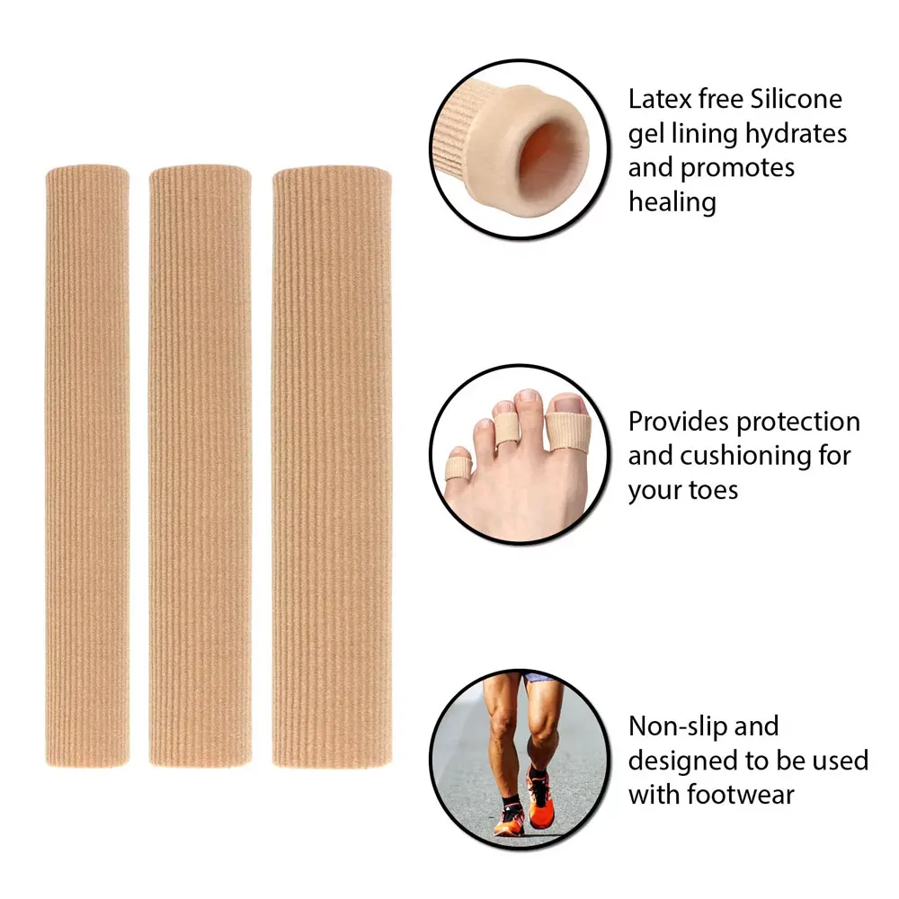 1Pc 15cm Toe Protector Corrector Fabric Gel Silicone Tube Bunion Toes Fingers Separator Divider Protector Corns Calluses Support