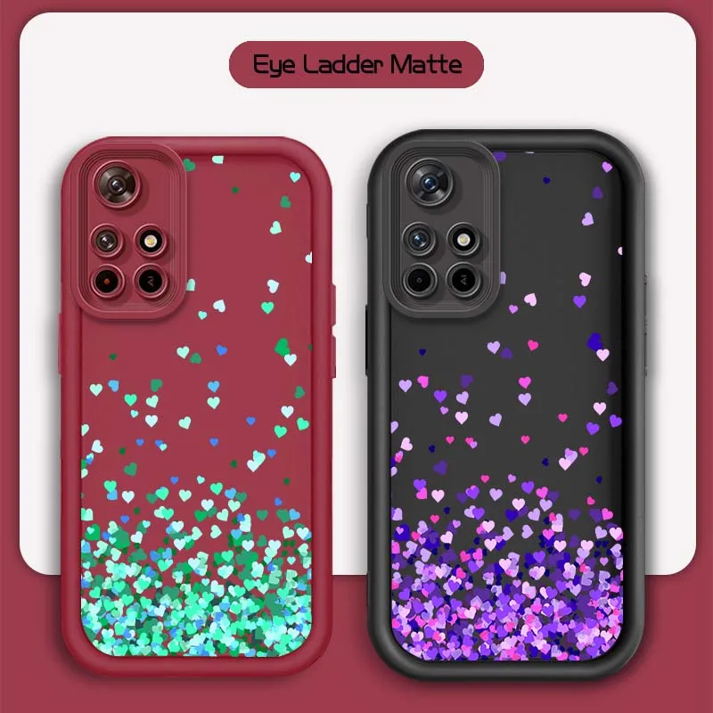 

Love Heart Sparkling Sequin Phone Case For Xiaomi Mi Poco X3 X4 X5 X6 X7 M4 M5 M5s M6 M7 F4 F5 F6 Pro GT Plus 5G Eye Ladder