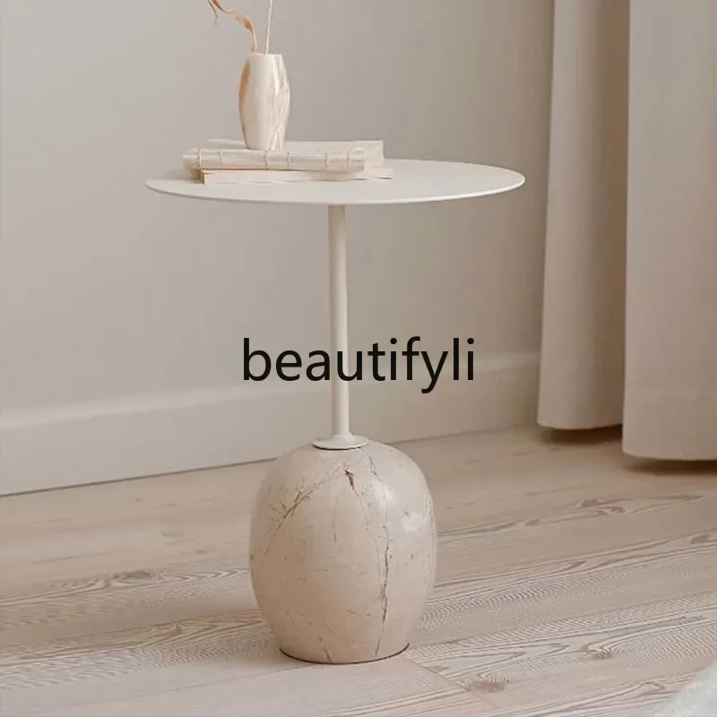 Side table coffee table minimalist art small round table wabi sabi