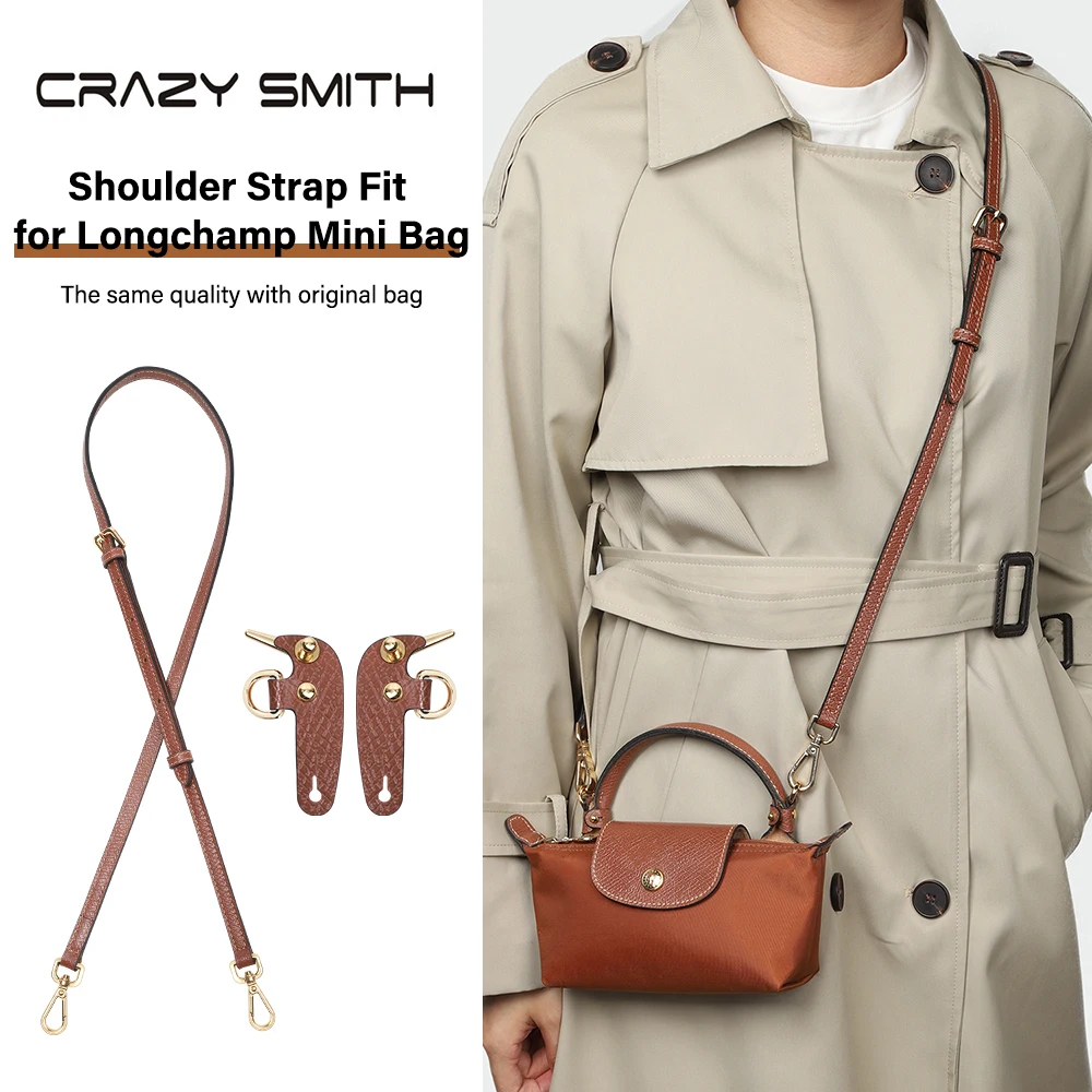 

CRAZYSMITH ремень для сумки из натуральной кожи для Longchamp, мини-регулируемый плечевой ремень, аксессуар для сумки через плечо без перфорации