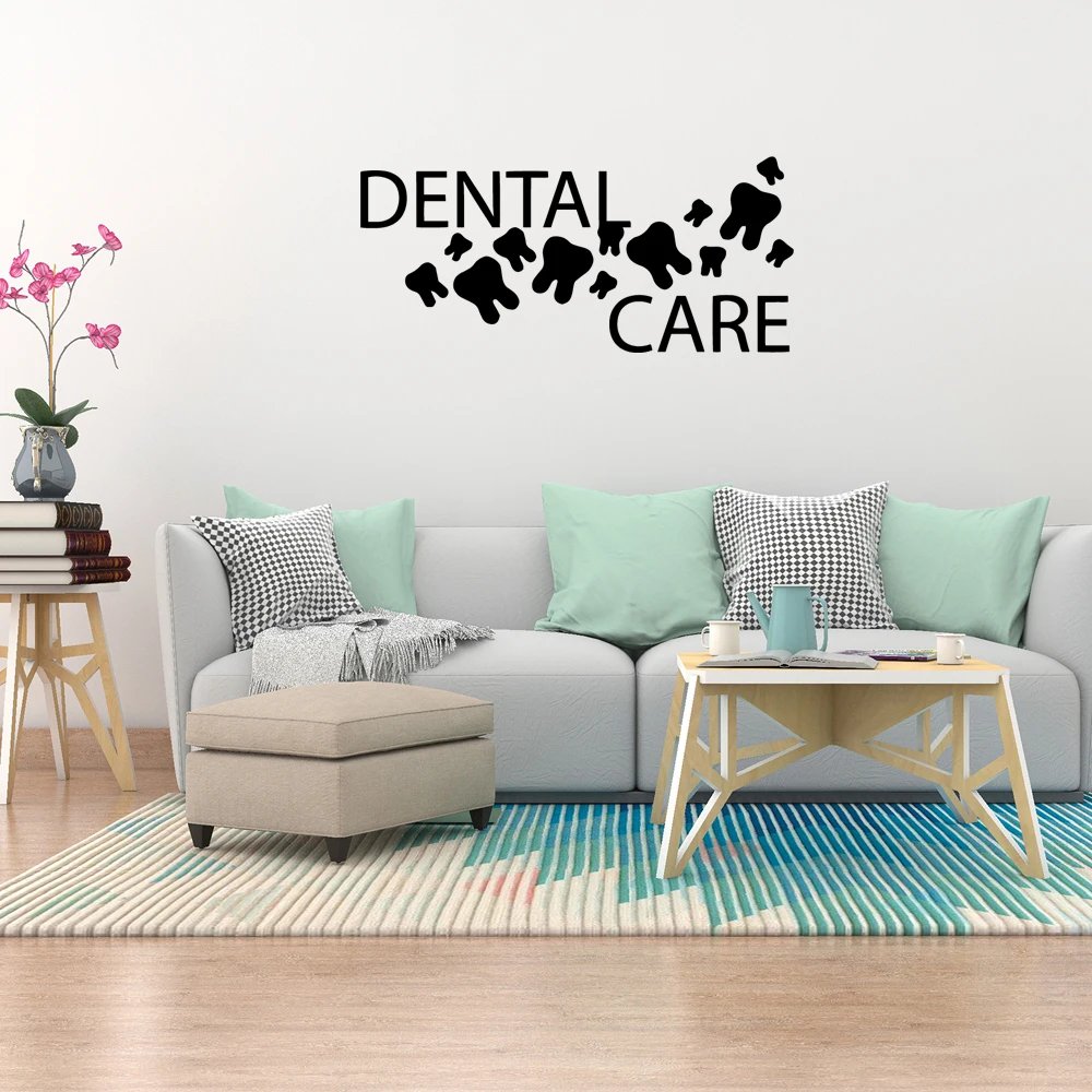 1 pc Dental health and dental care sticker Waterproof vinyl Wall Stickers Wall Art Decor For Kids Room Living Room Home Decor