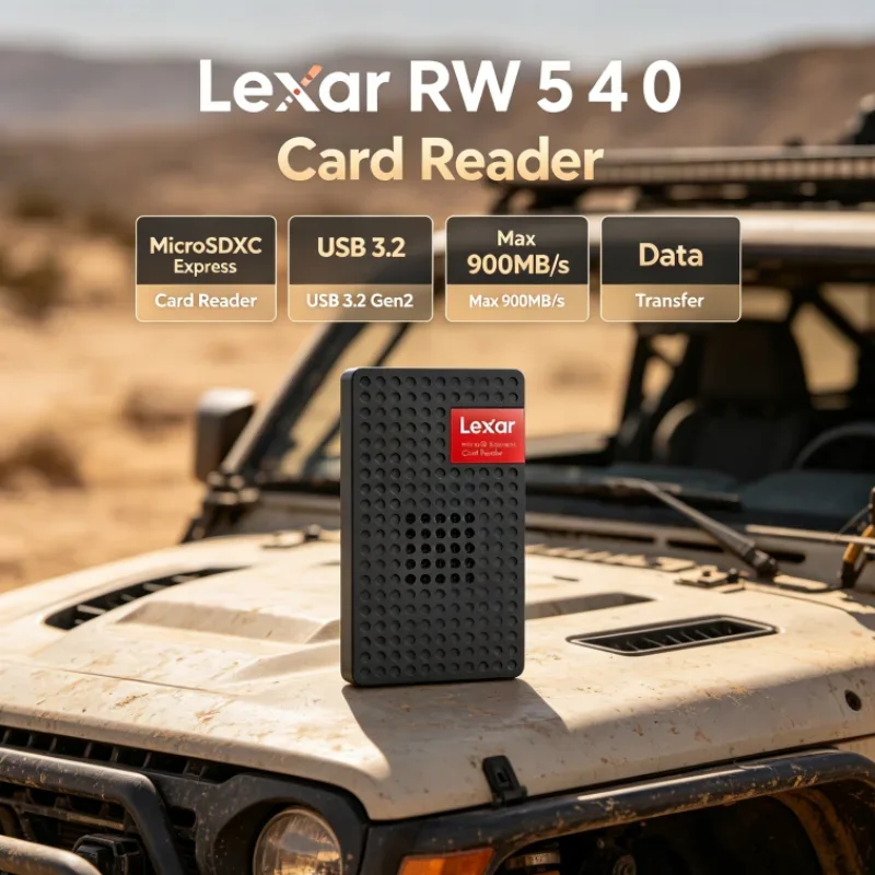 Lexar MicroSDXC Express Card Reader RW540 USB 3.2 Type-C PLAY PRO MicroSD Card Reader Max 900MB/s for Photo Transfer