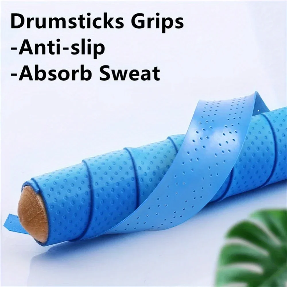 

5Pcs PU Anti-slip Drumstick Grips Sweat Absorbent Wrap Tape for 5A/7A/5B/7B Drum Sticks