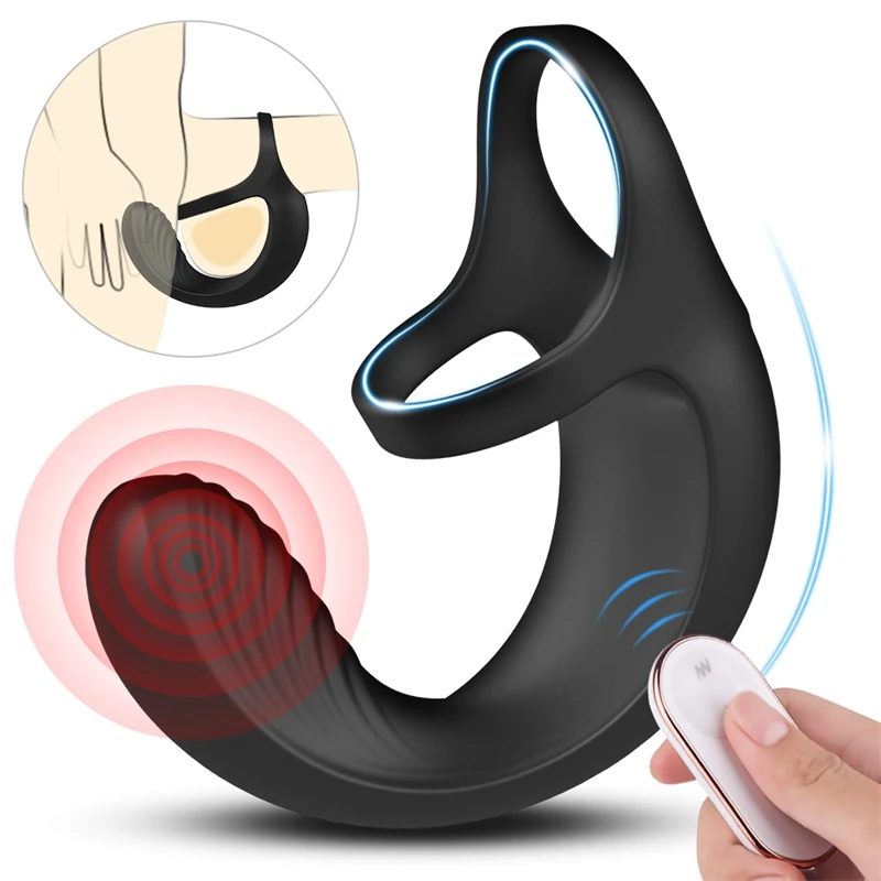 Male Scrotum Massager Testicle Bondage Vibrator Sex Toys Delay Penis Ring Trainer Prostate Massage Electric Masturbator