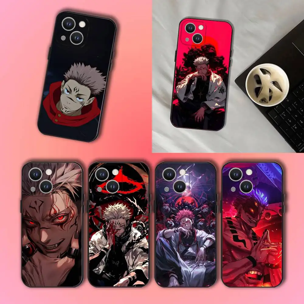 

R-Ryomen Anime S-Sukuna Phone Case For iPhone 17,16,15,14,13,12,11,Pro,XS,Max,XR,Plus,E,SE4,Mini Black Soft Cover