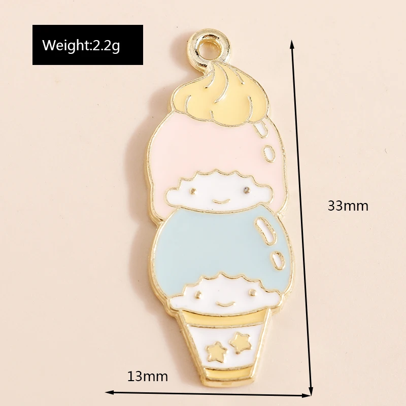 Leslie 10 Stück süße Emaille-Lebensmittel-Charms, süßer Mini-Cup-Kuchen-Anhänger für Armband, handgefertigte Schmuckherstellung – Detail 22