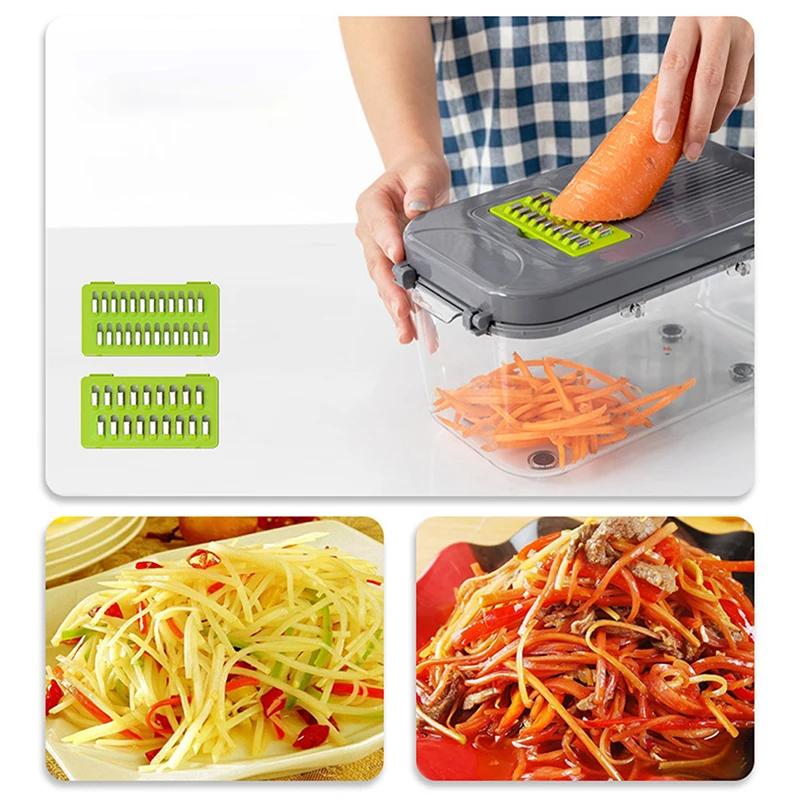 1set New Digh Quality Multifunctional Vegetable Chopper Onion Chopper Food Grate Food Chopper Kitchen Vegetable Slicer Dicer Cut