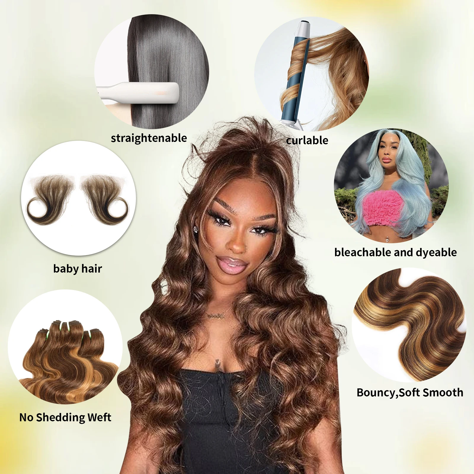 P4/27 Highlight Body Wave Bundles Brazilian Hair Weave Bundles Ombre Honey Brown Human Hair Bundles Remy Hair Extensions