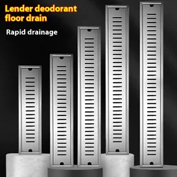 10CM wide 304stainless steel drain rectangular bathroom strip deodorant floor drain rectangular shower room drainage floor drain