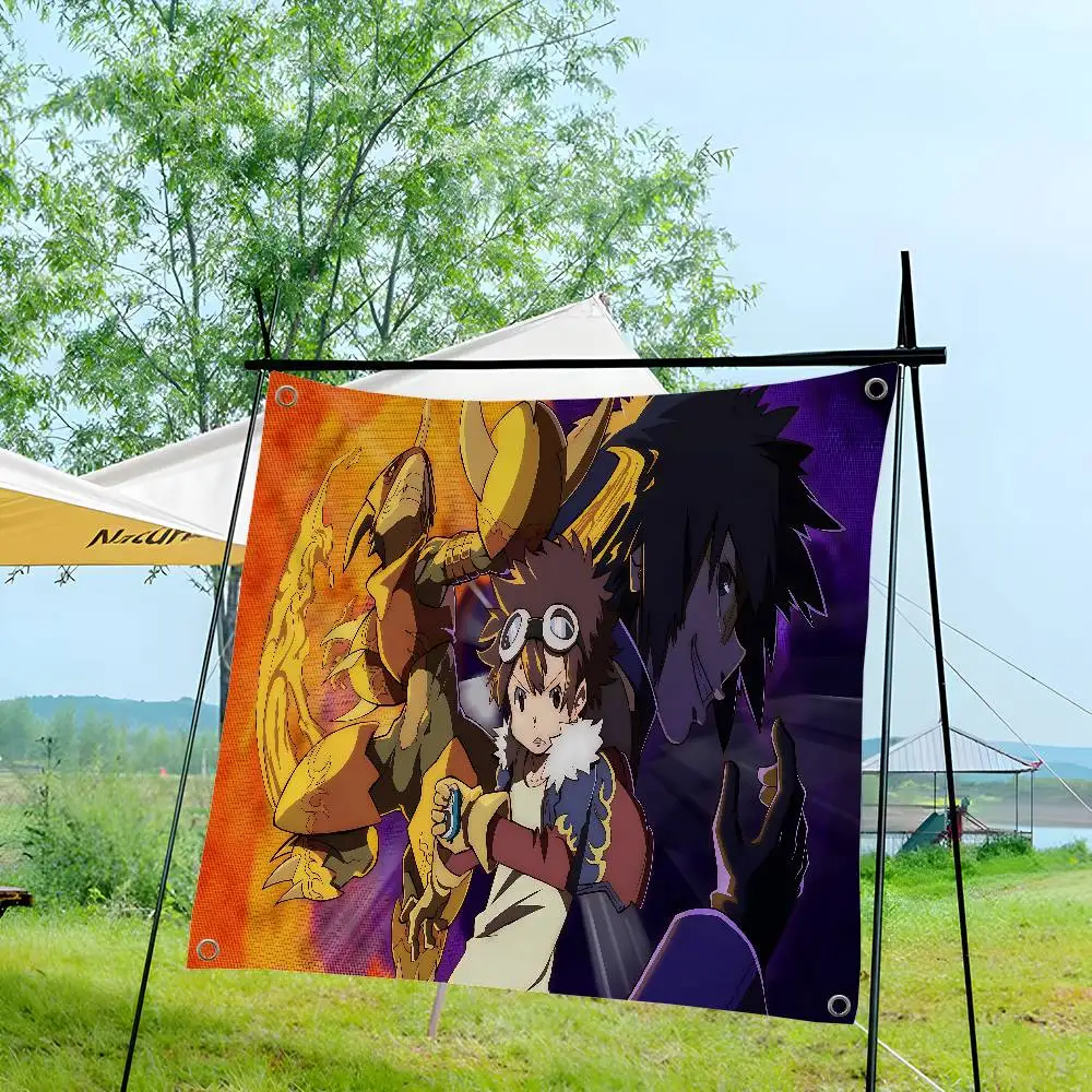 Digimon Adventure Monster Game Cartoon Flag Art Science Fiction Room Home Decor Wall Hanging Home Decor Banner