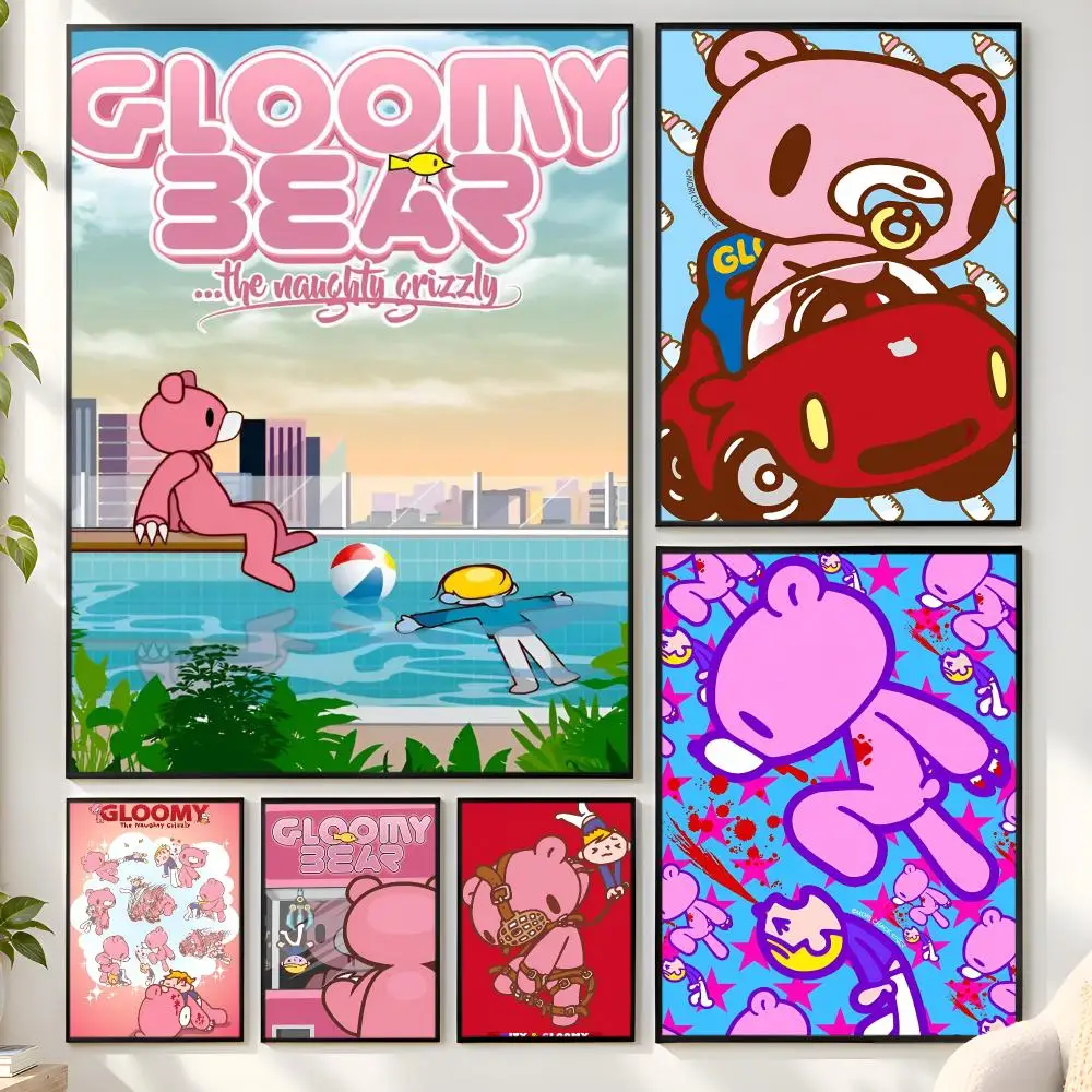 Cartoon G-gloomy Bear Poster Matte Wall Peel And Stick Decor Bedroom Living Room Office Dorm Home