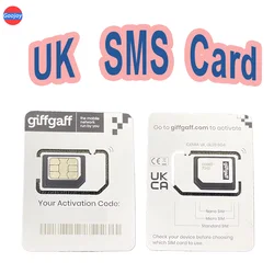 บัตรทะเบียน SMS ของยุโรป; UK Giffgaff SMS ซิมการ์ด; รีเซ็ตระยะเวลาการถูกต้อง 180 วันสําหรับแต่ละการบริโภค หมายเลขโทรศัพท์ของสหราชอาณาจักร