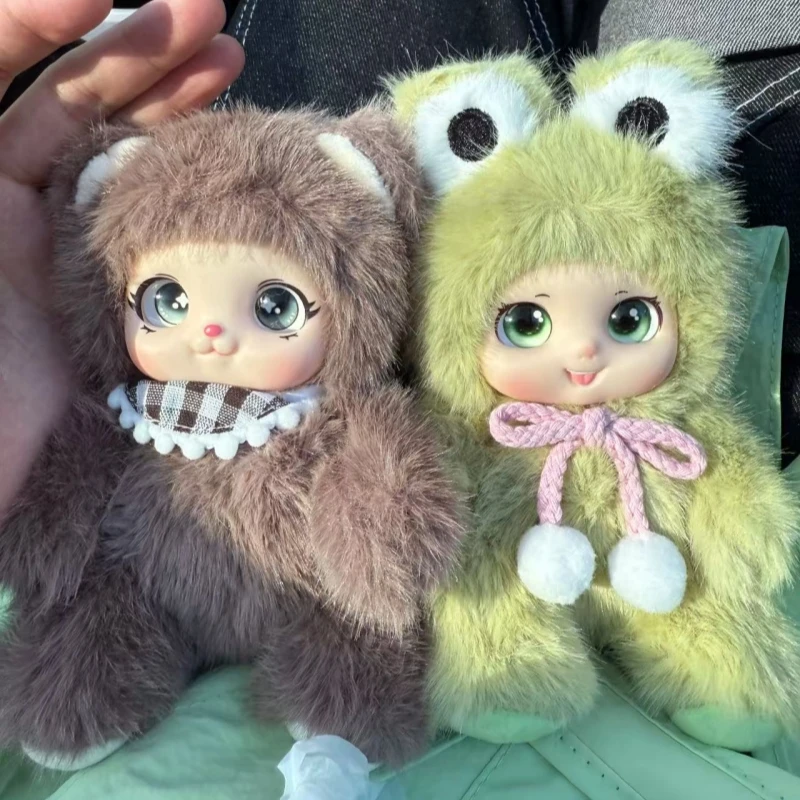 

18cm Cartoon Vinyl Animal Plush Doll Couple Ornaments Stuffed Toys Keychain Backpack Pendant Blind Box Kids Gifts