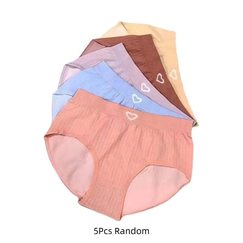 5-pcs-doce-cintura-media-calcinha-feminina-conjunto-roupa-interior-cor-aleatoria-doce-briefs-5-pcs-alta-elastica-amor-coracao-cuecas-senhora