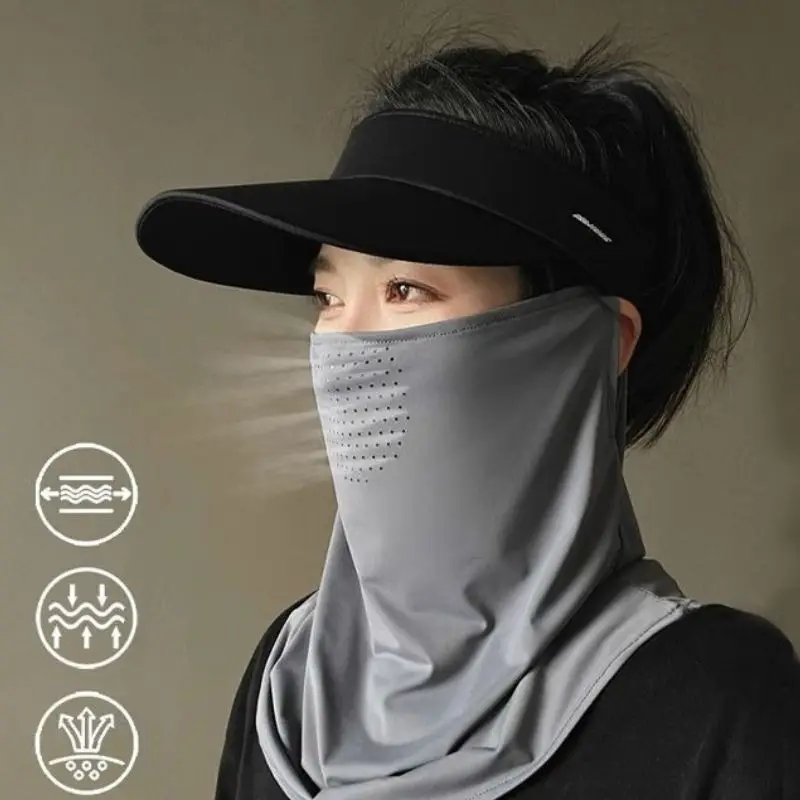 2024 UV Protection Outdoor Neck Wrap Cover Sports Sun Proof Bib Ice Silk Mask Face Cover Neck Wrap Cover Sunscreen Face Scarf