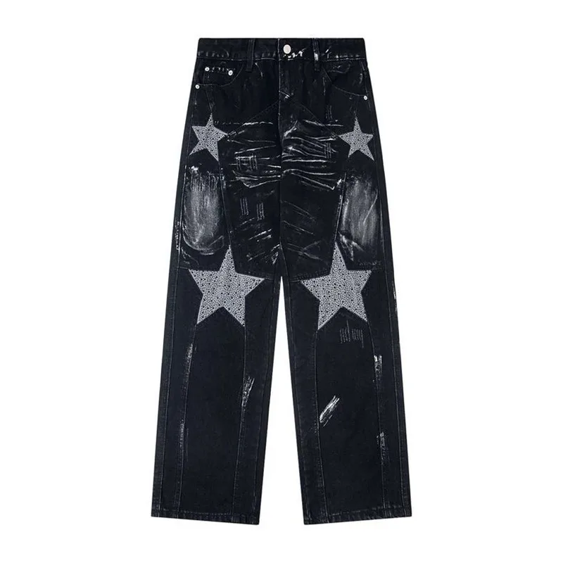 

Arrival Classic Fashion American Retro Hip-Hop Straight Fit Sporty Jeans Men's Casual Loose High-Quality Plus-Size Denim Jeans