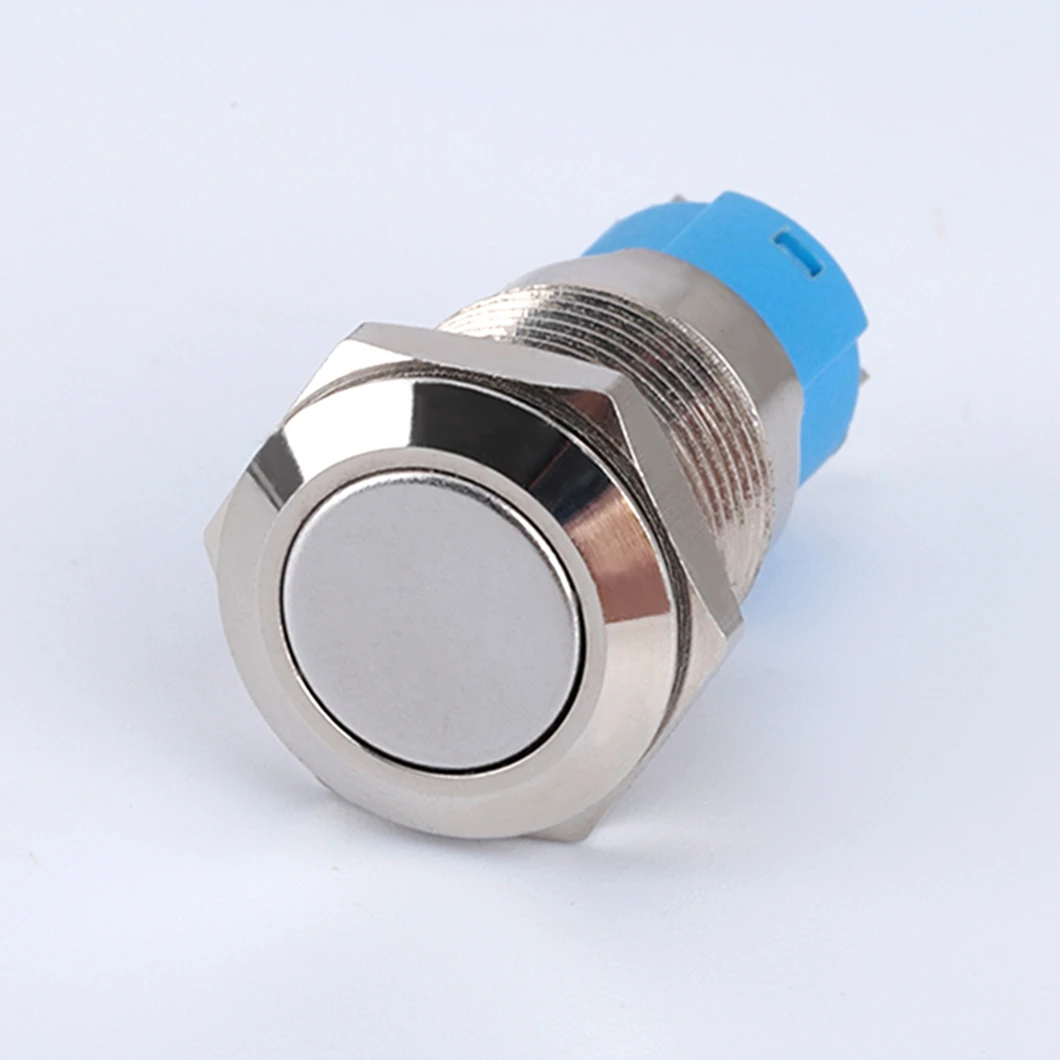 ABILKEEN Cheap Price 12MM Flat Round Head Metal Push Button Switch 1NO Self-Latching/Momentary with 2-Pin Terminal