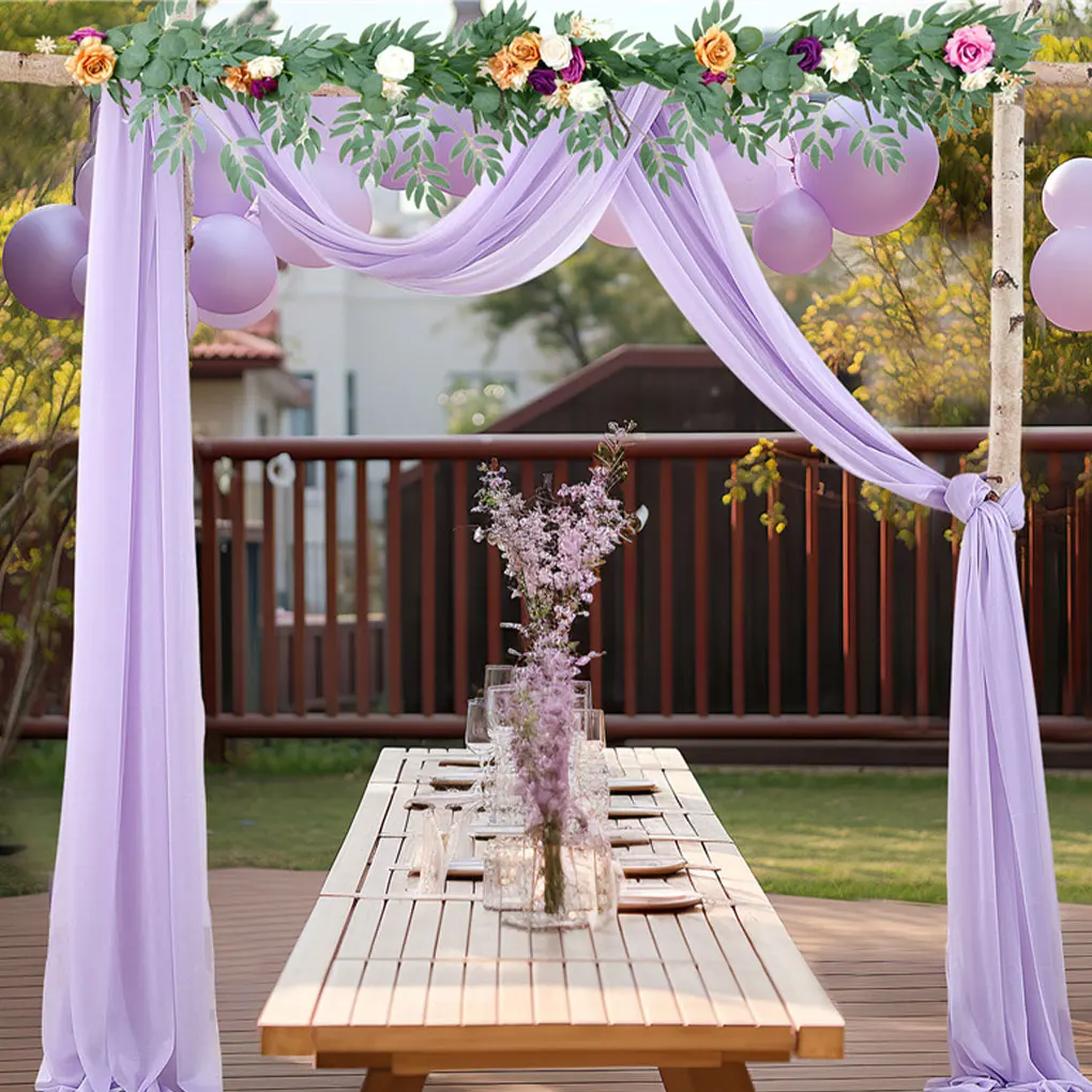 2 шт., полиэстеровая арка, драпировка, прочность, не линяющий свадебный декор, шифоновая ткань, драпировка, занавеска, бежевый