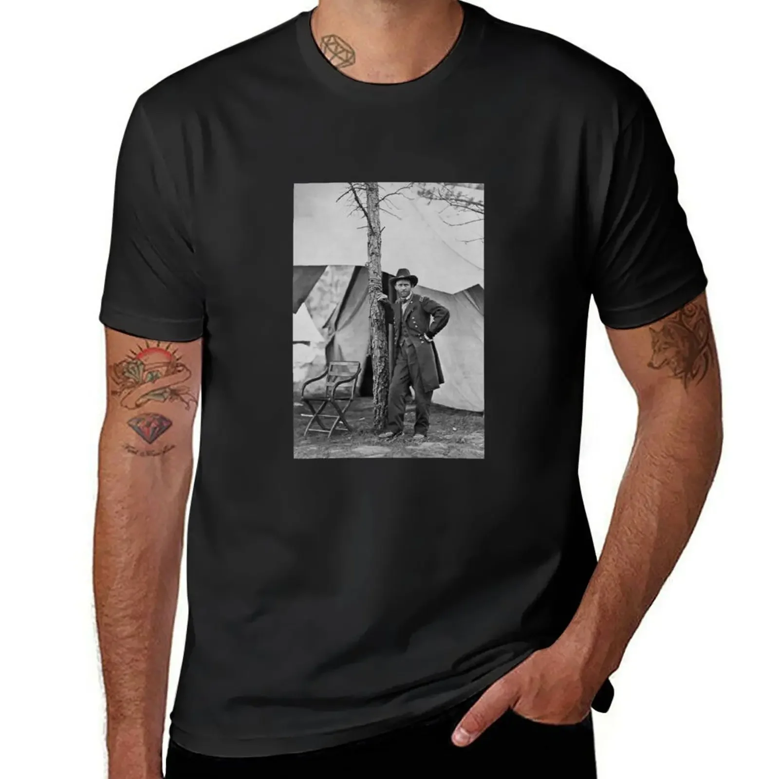 General Grant Outside Headquarters - Cold Harbor Virginia - 1864 T-Shirt customs design your own mens clothes