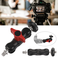 Ball Head Clamp W/ 1/4inch -20 Thread Ball Mount Clamp Rotatable Ball Head Magic Arm Clamp for GPS Phone Monitor Video Light