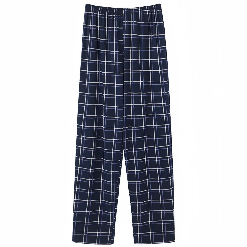 

Spring Autumn Men's Plaid Pajama Pants Knitted Cotton Loose Fit Large Size 5XL Sleeping Pants Home Sports Casual Pyjama Trousers