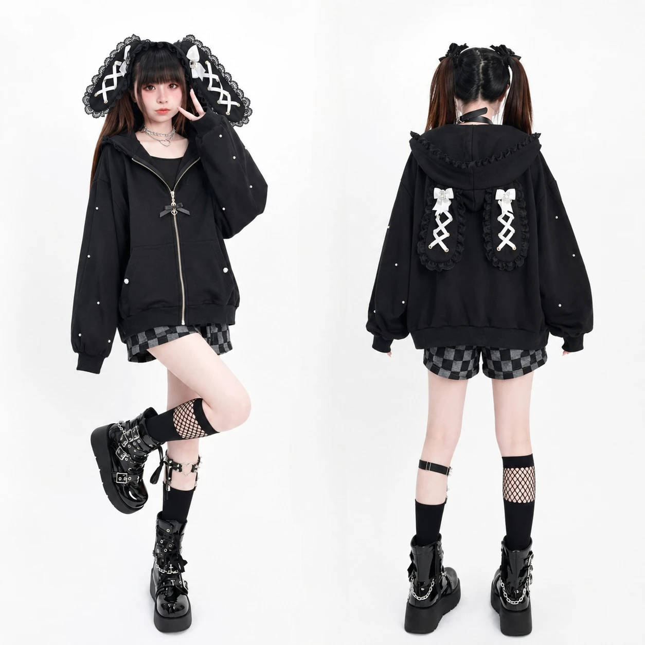 2026 Japanese Streetwear Hoodie Women's Clothes Letter Skull Print Zipper Y2k Coat Harajuku Japanese Sweatshirts Jacket Tops