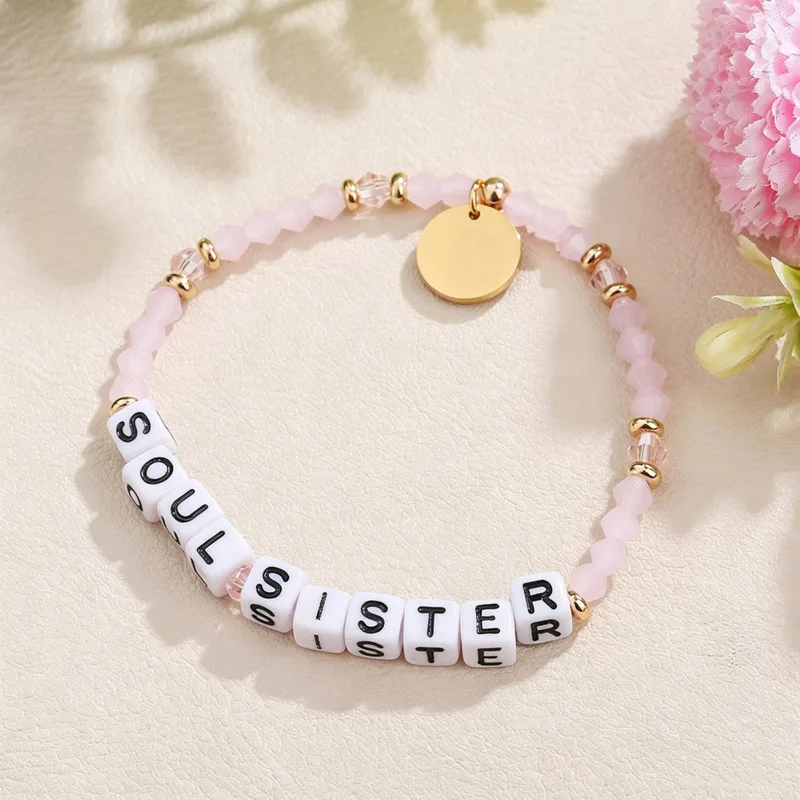 Faith Mama Love Blessed Inspirational Letter Charm Bracelet Women Pearl Gold Tone Round Coin Pendant Beaded Dangle Jewelry Gift