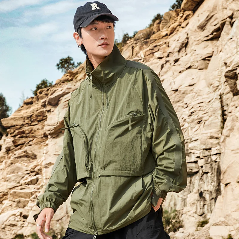 

Men's High Street Flying Jacket Motorcycle Outdoors Jacket New Exercise Training Men's Autumn and Winter Loose Oversized Blazer