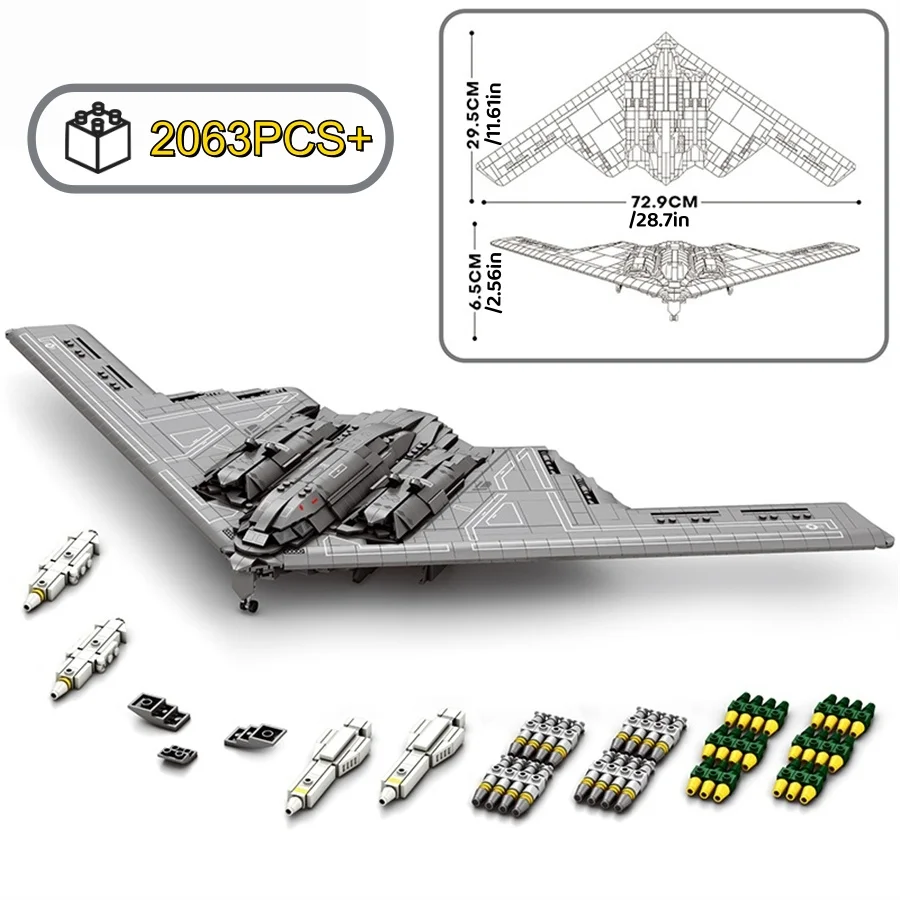 

Technical B2 Stealth Bomber Professional Building Blocks MOC Kit Military Airplane Desk Decor Christmas Birthday Gifts Toy