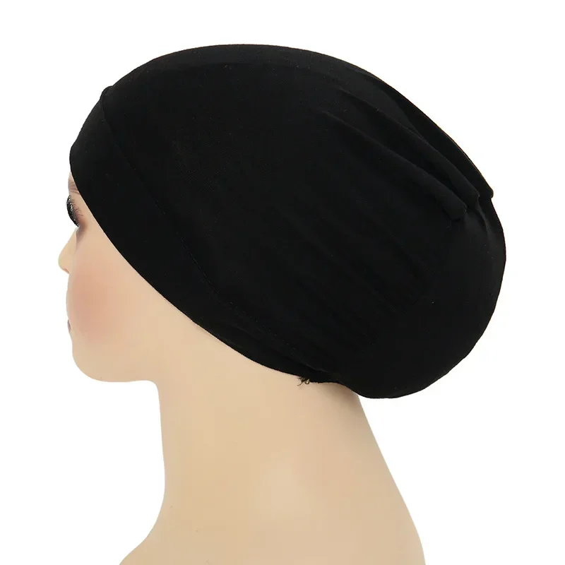 Turban musulman en coton doux pour femme, casquettes Hijab intérieures, bonnet islamique sous-écharpe, bonnet femme, enveloppement de sauna, nouveau