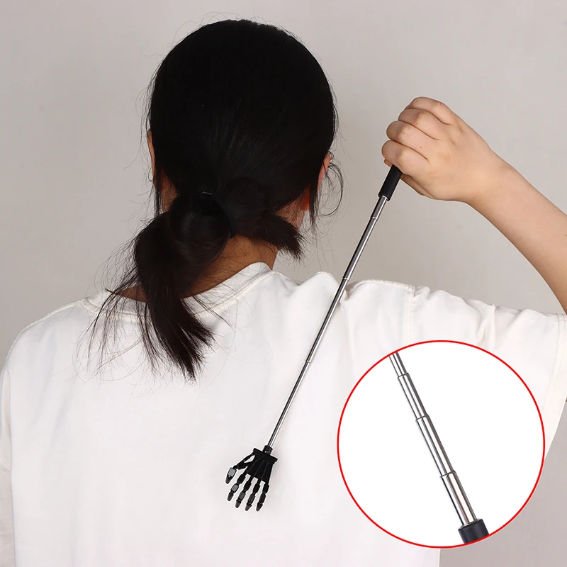 Black Machine Hand Adjustable Back Scratcher Steel Massage Telescopic Anti Itch Claw Old Man Happy Health Products Handicrafts