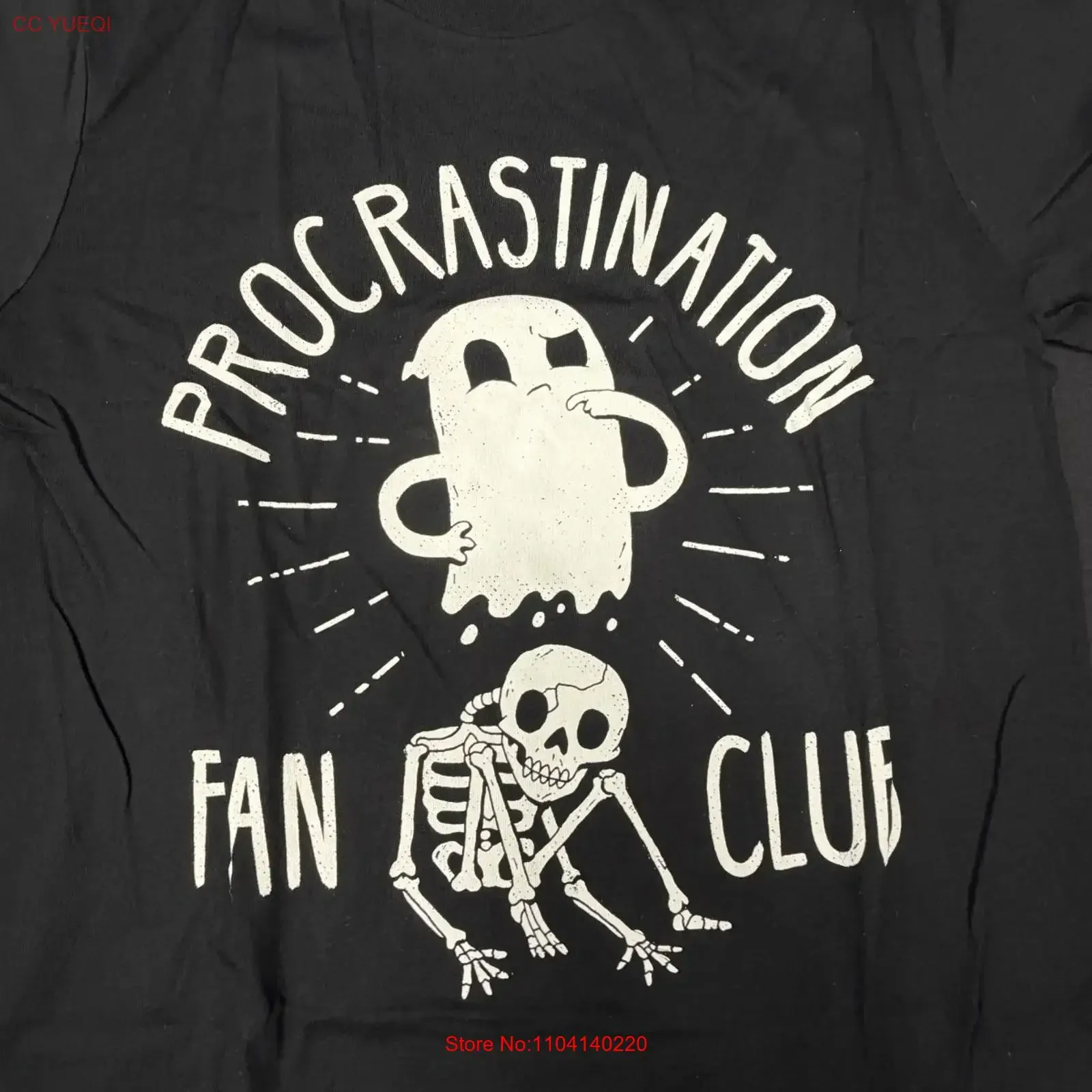 Procrastination Fan Club Men's Medium Black T Shirt Bella Canvas b2 vintage Washed Stylish designer clothes fashion Soft