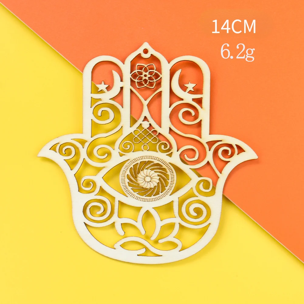 الخشب الطبيعي معلقة Om لوتس زهرة فاطمة اليد عين حورس ميتاترون مكعب نجمة داود خشبية دريانكاتشر قلادة ديكور المنزل