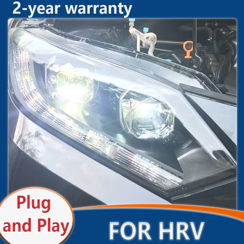 

For HRV Headlights Vezel 2015-2018 headlight DRL Day Run Light LED Bi Xenon Bulb Fog Lights Car Accessory Head Lamp