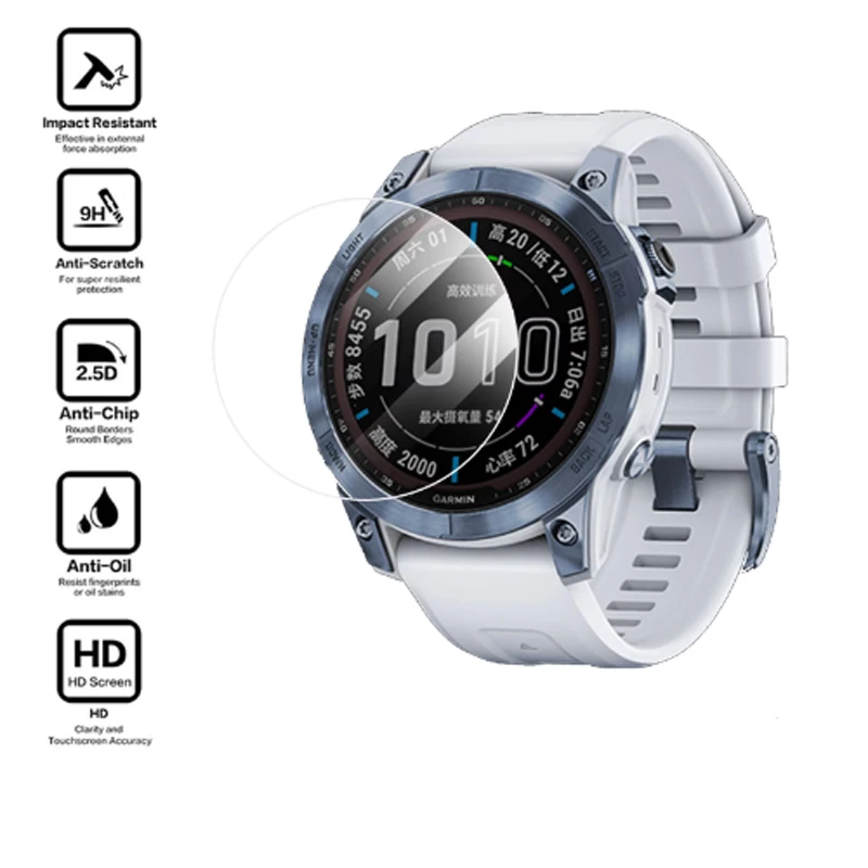 Protecteur d'écran en verre pour montre intelligente Garmin Fenix Pro, film de protection, outils de nettoyage, Guatemala, 9H, 2.5D, 5, 5S, 6, 6X, 6S, 7X, 7, 7S, 3 HR