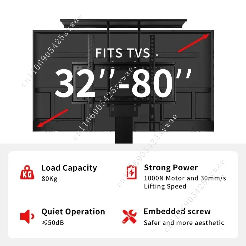Hidden TV Cabinet with Remote Control Automatic System Electric TV Lift Mounting Mechanism Maximum 80 Inches