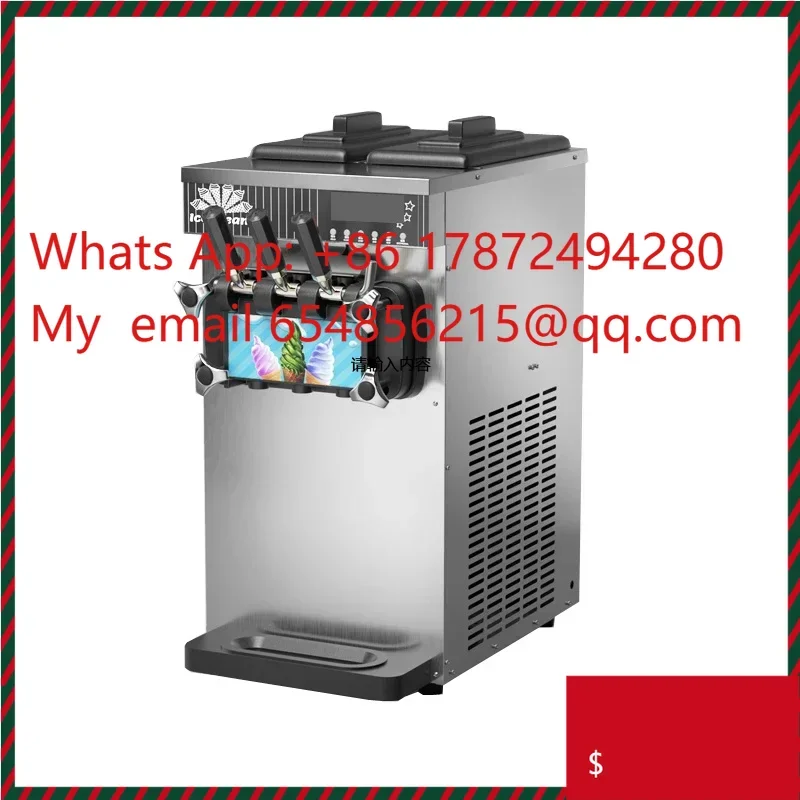 3-Dispenser Soft Serve Ice Cream Machine 220V – Commercial Grade for Yogurt & Ice Cream in Snack Dessert Shops