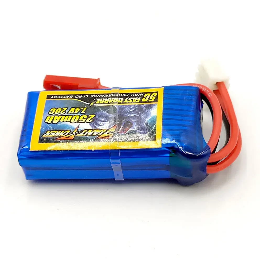 7.4V 2S 250mAh 20C high durable performance LiPO Battery JST plug for micro size airplane helicopter FPV Drone