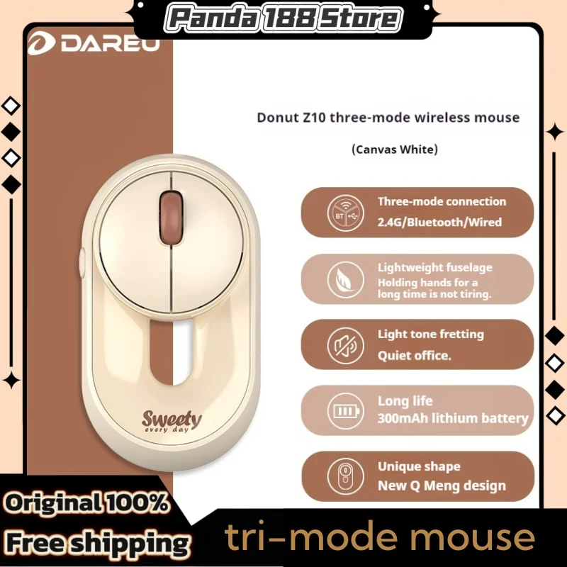 Daeru Z12 Tri-Mode Mouse Light Sound Micro Motion Compact Portable Compatible Multiple Platform Long-Lasting Battery Life Office