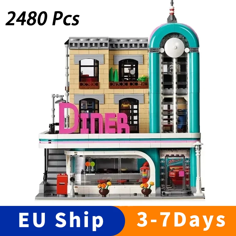 2480 pièces Street View Center Restaurant modèle blocs de construction jouets créatifs enfants adultes cadeaux d'anniversaire compatibles 10260 15037