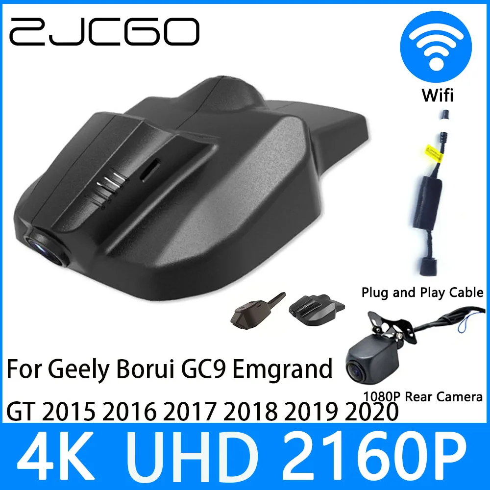 ZJCGO Dash Cam 4K UHD 2160P Car Video Recorder DVR Night Vision for Geely Borui GC9 Emgrand GT 2015 2016 2017 2018 2019 2020