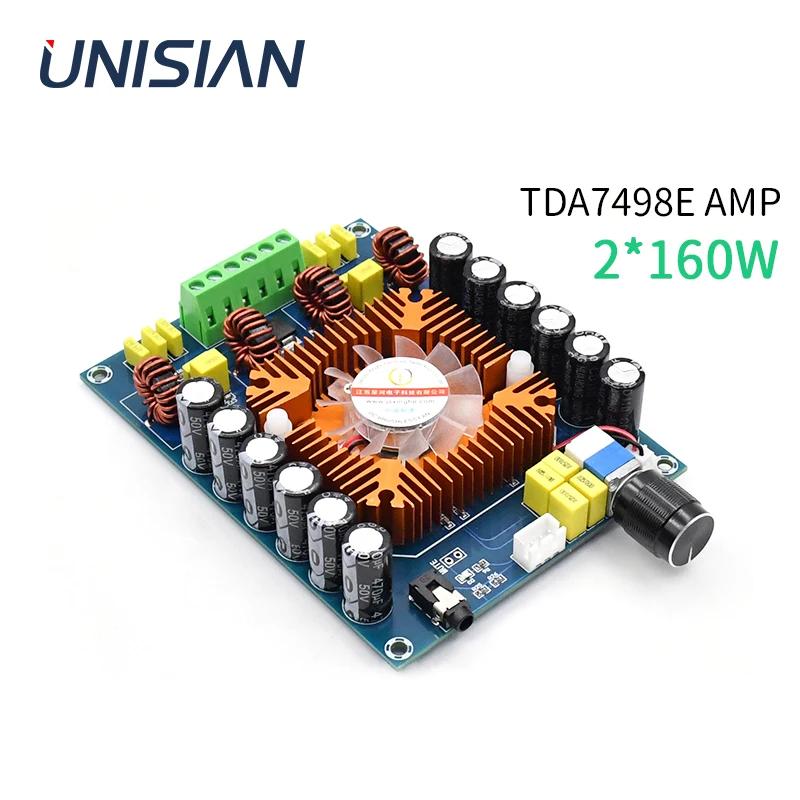 UNISIAN TDA7498E 오디오 전력 증폭기 TDA7498E 클래스 D HIFI 디지털 칩 2.0 채널 160W + 160W 고출력 증폭기 보드