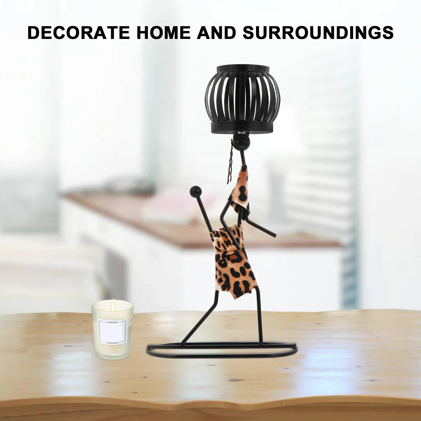 

1Pcs Classic Iron Candlestick Distinctive Shape Holder Home Decor Holiday Party Accent Iron Candlestick