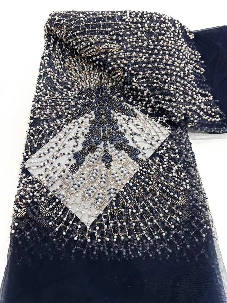 نسيج الدانتيل الأفريقي 2025 الترتر مطرز التطريز العريس النيجيري الزفاف عالية الجودة الفرنسية تول أقمشة الدانتيل لحفل الزفاف