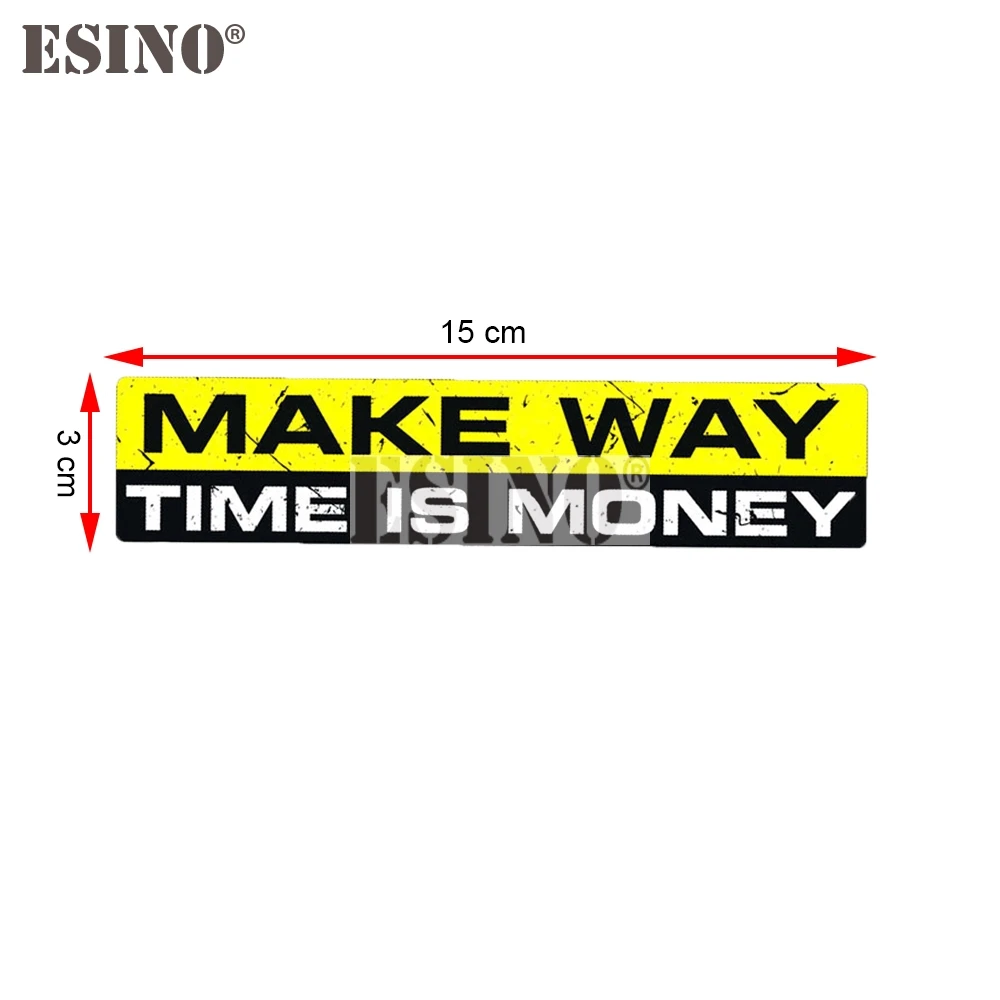 New Warning Make Way Time Is Money PVC Sticker Cartoon Adhesive Decal Waterproof Car Body Pattern Vinyl