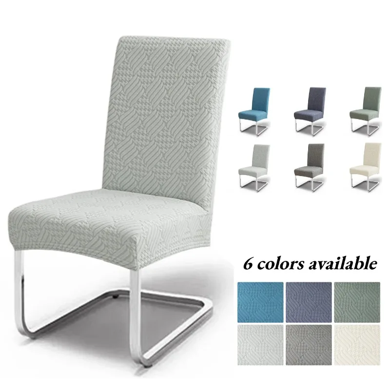 

1/2/4/6Pcs Jacquard Straight Back Chair Cover Elastic Universal Szie Chair Slipcover for Dining Room Office Anti-dirty Seat Case
