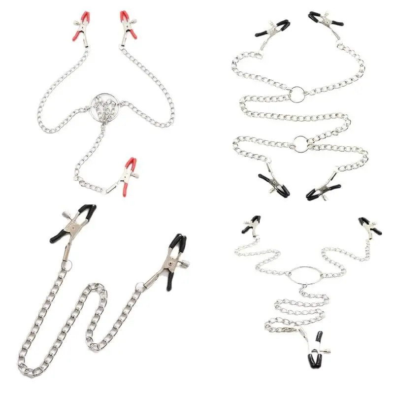 Adjustable Y-Shaped Mamilla Clitoris Mamilla Clamp With Metal Chain Bondage Adult Sex Toy Jewellery
